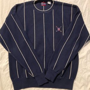 Bugle Boy Navy Blue Logo Crest Vintage Style Crewneck Sweater
